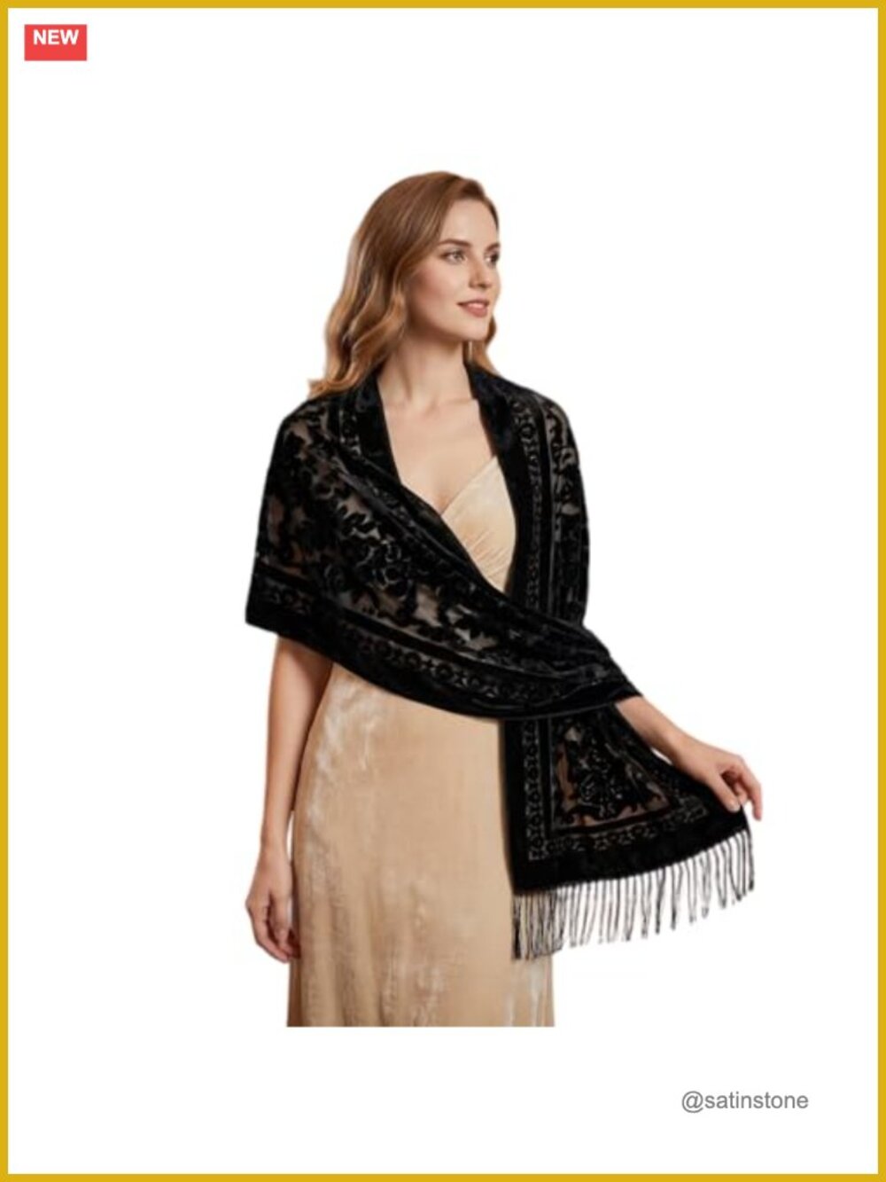 Lace Pashmina Shawl Wrap with Fringe, Vintage Paisley Scarf for Wedding Evening